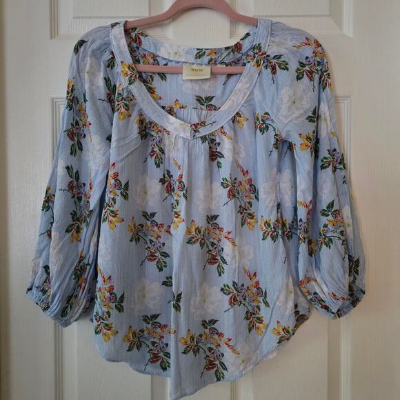 Maeve by Anthropologie Tops - Maeve by Anthropologie Long-sleeved Boho Floral Blouse size 4